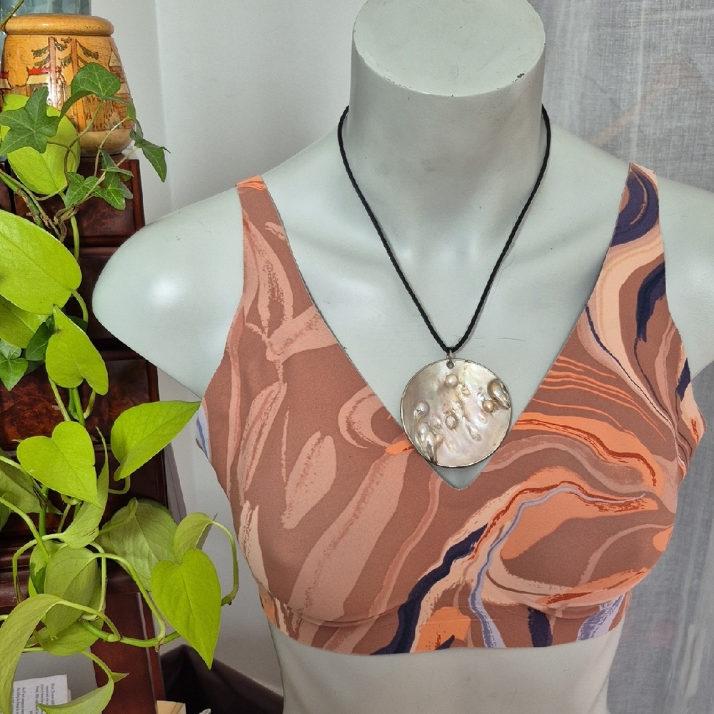 Knix WingWoman Contoured Marble-Pattern Bra, Size L